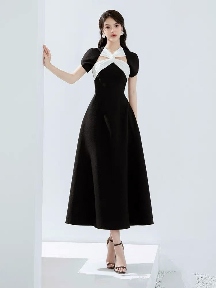 Crossfront Crepe Maxi Dress - Contrast