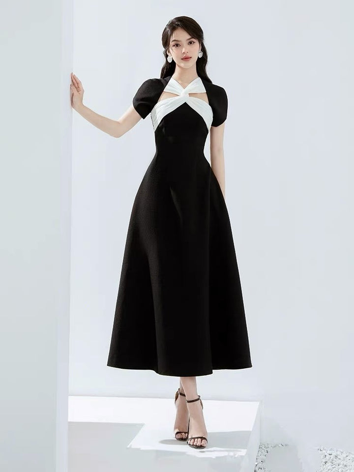 Crossfront Crepe Maxi Dress - Contrast