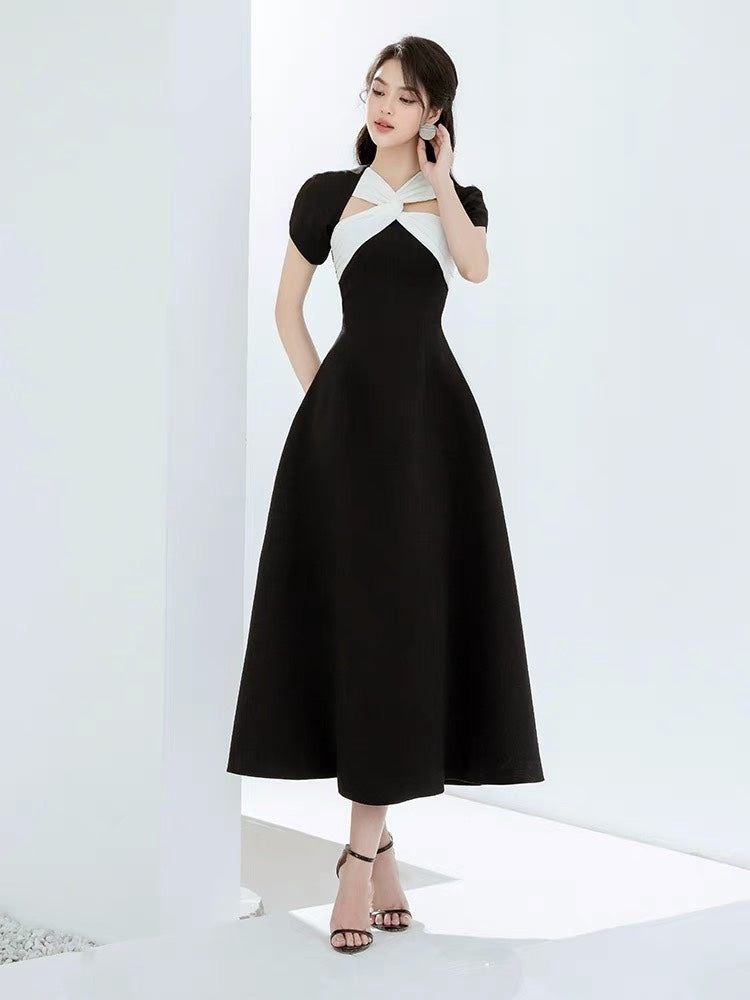 Crossfront Crepe Maxi Dress - Contrast
