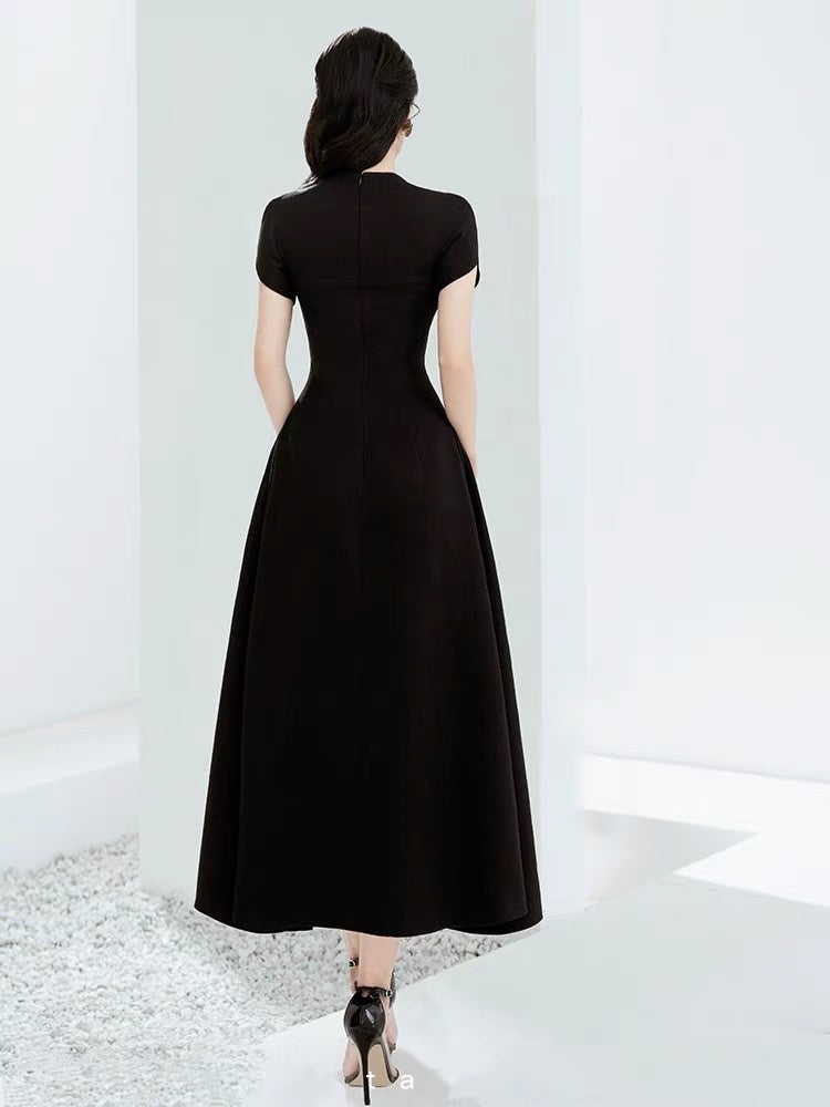 Crossfront Crepe Maxi Dress - Contrast