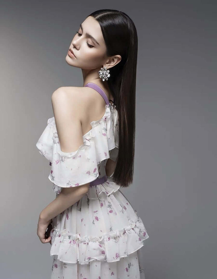 Petal Silk Maxi Dress