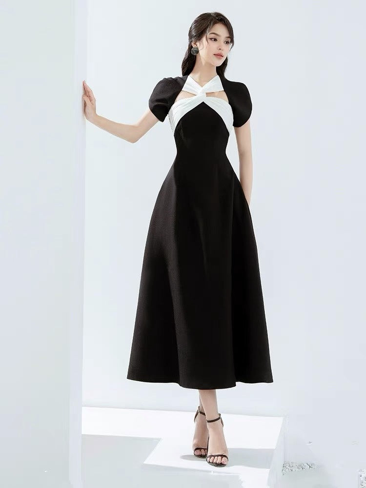 Crossfront Crepe Maxi Dress - Contrast