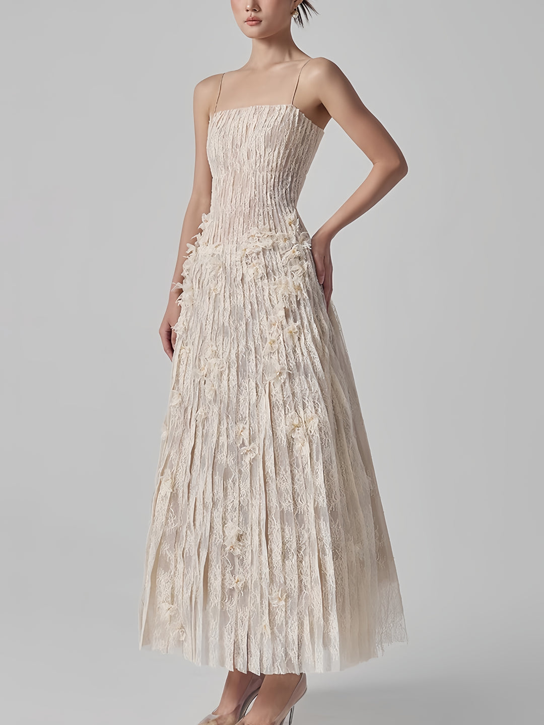 Elegant Feather Flower Romantic Wedding Dresses