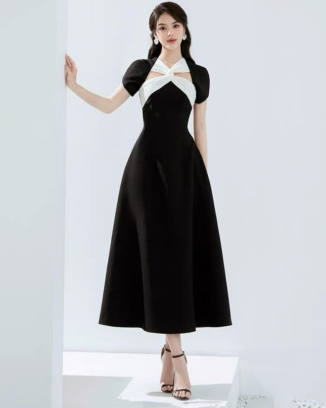 Crossfront Crepe Maxi Dress - Contrast