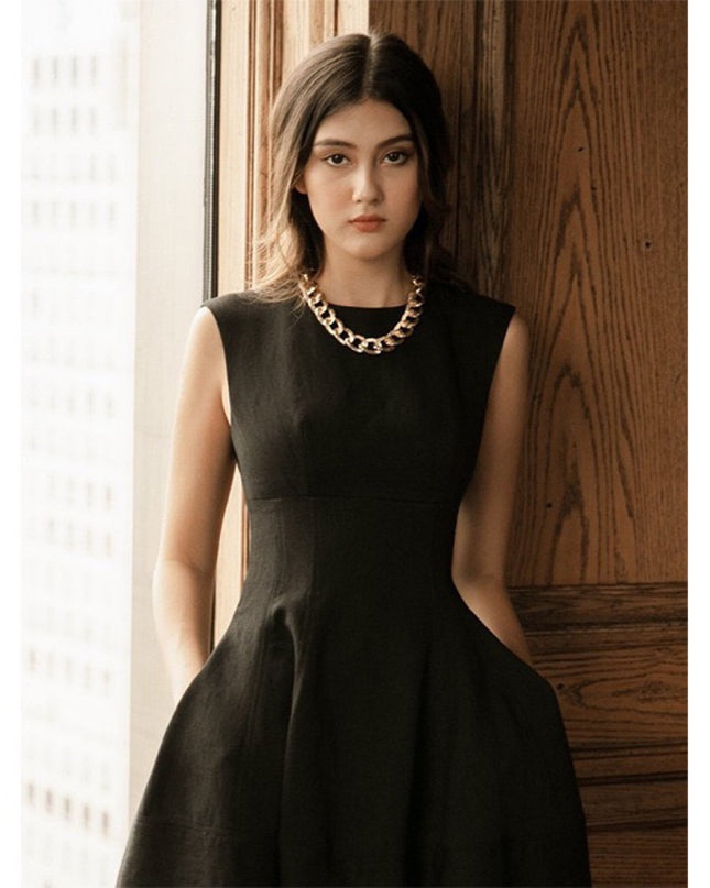 Off Shoulder Ruched Midi Dress - Black
