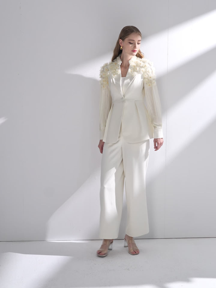 Elegant Dress Alternative | High-Quality Wide Leg Suit Set for Formal Occasions