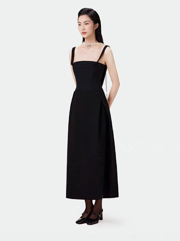 Elegant Black Strap Dress