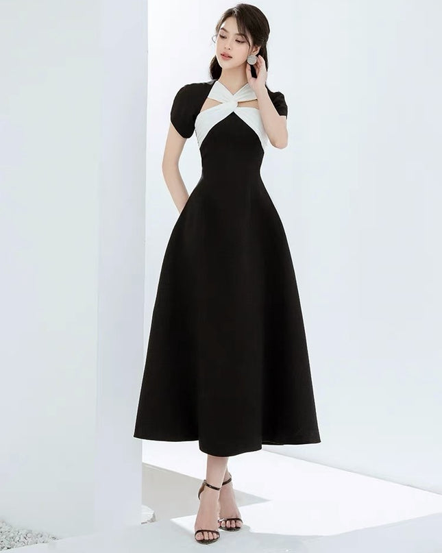 Crossfront Crepe Maxi Dress - Contrast