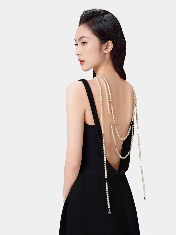 Elegant Black Strap Dress