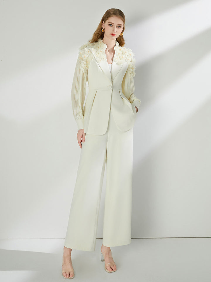 Elegant Dress Alternative | High-Quality Wide Leg Suit Set for Formal Occasions