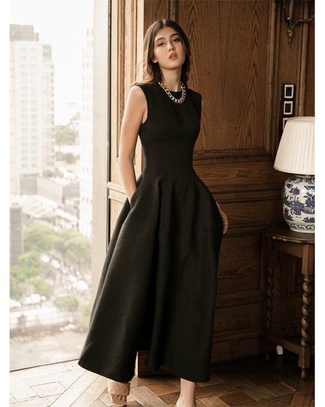 Off Shoulder Ruched Midi Dress - Black