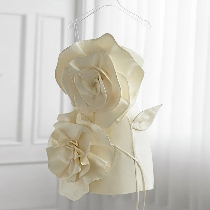 Elegant 3D Flower Embellished Dress - Timeless Beauty for Every Occasion