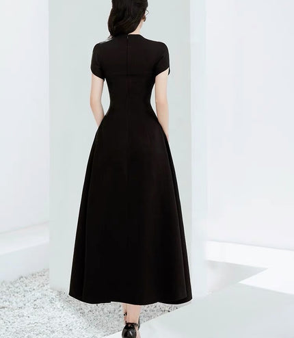 Crossfront Crepe Maxi Dress - Contrast