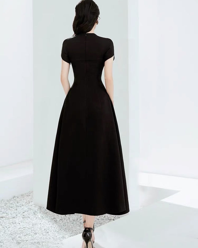 Crossfront Crepe Maxi Dress - Contrast