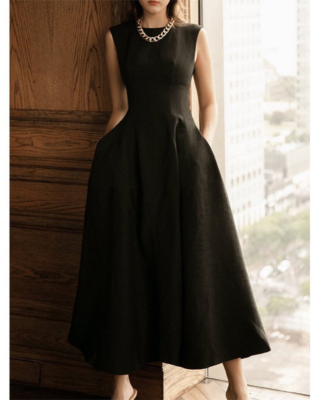 Off Shoulder Ruched Midi Dress - Black
