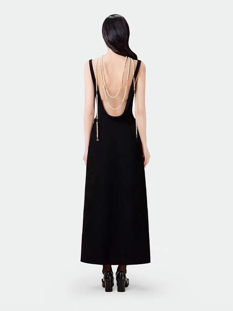 Elegant Black Strap Dress