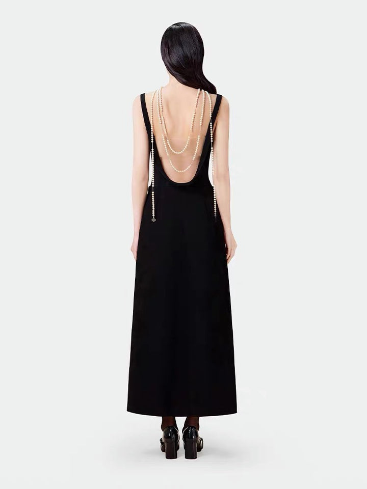 Elegant Black Strap Dress
