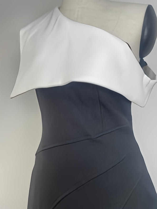 Off Shoulder Asymmetric Dress - Black