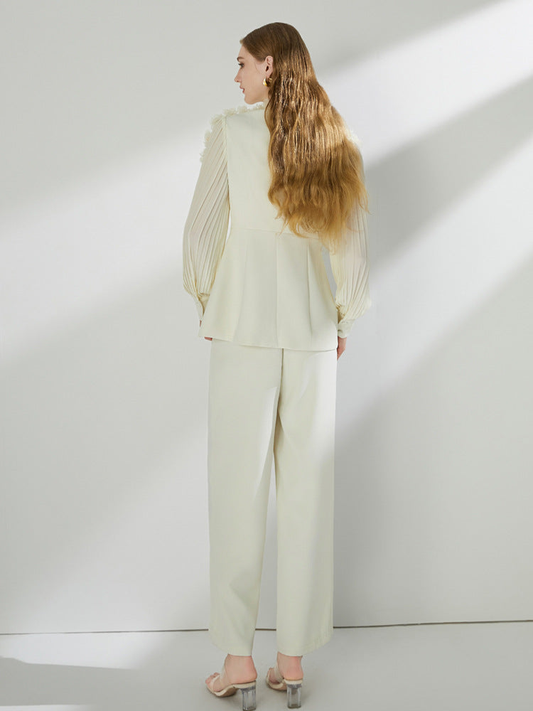 Elegant Dress Alternative | High-Quality Wide Leg Suit Set for Formal Occasions