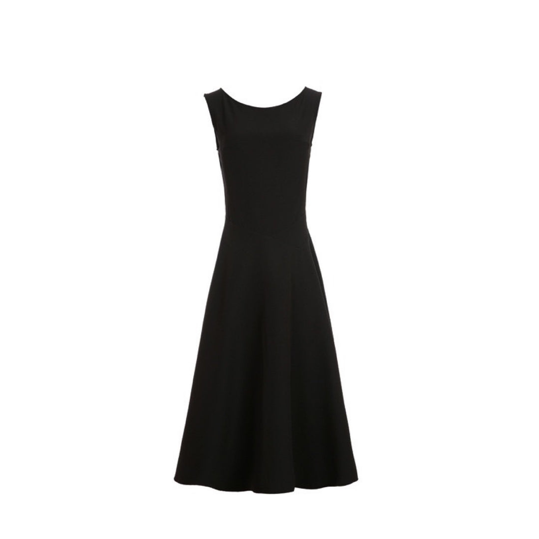 Off Shoulder Ruched Midi Dress - Black