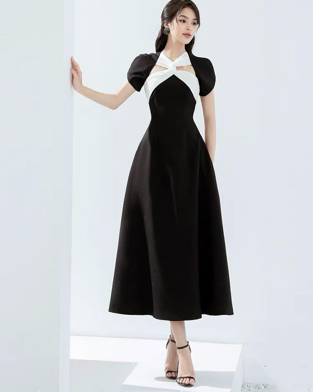 Crossfront Crepe Maxi Dress - Contrast