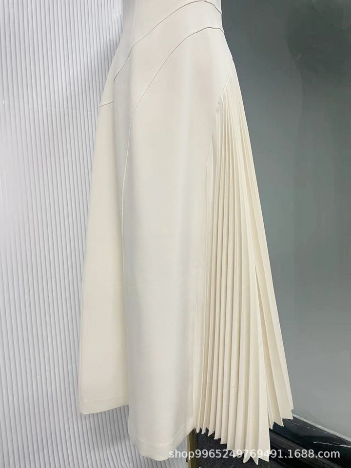 Chic Ruffled Longline Dress - Ivory