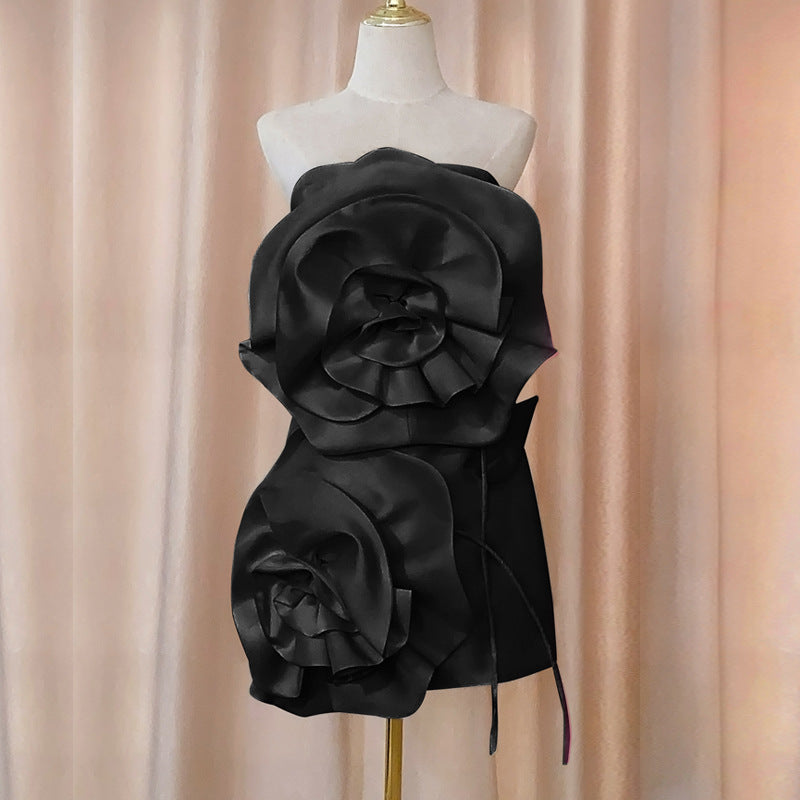 Elegant 3D Flower Embellished Dress - Timeless Beauty for Every Occasion