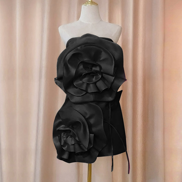 Elegant 3D Flower Embellished Dress - Timeless Beauty for Every Occasion