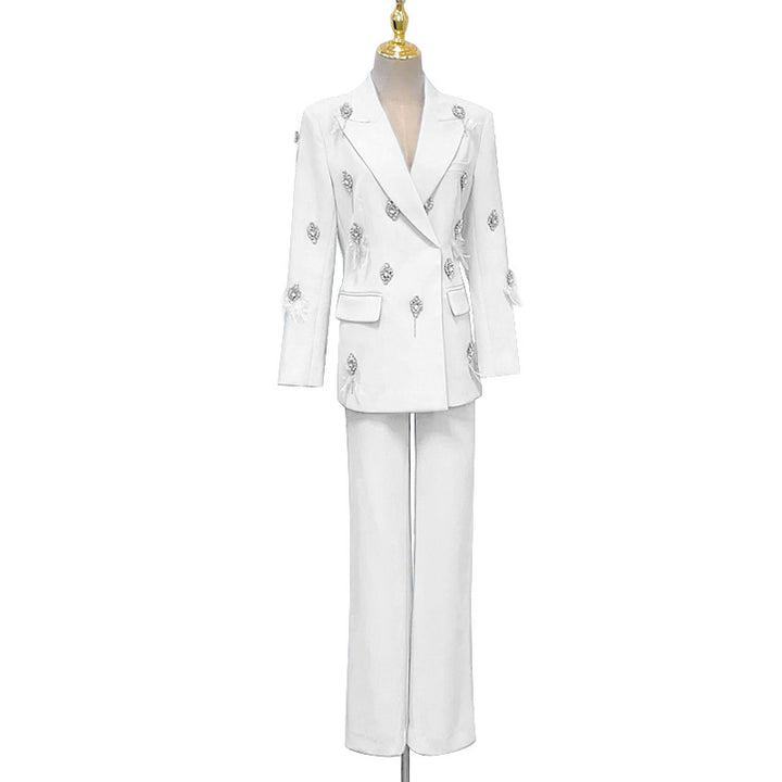 2025 Luxury Designer Feather-Embellished Dress Set for Women
