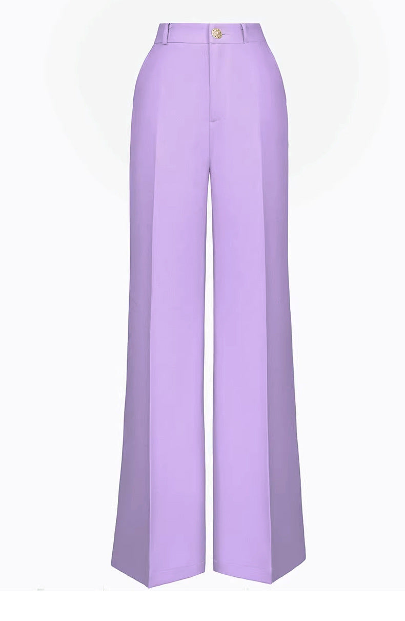 Elegant Purple Dress Suit for Women - Formal Business Outfit with Pearl Belt