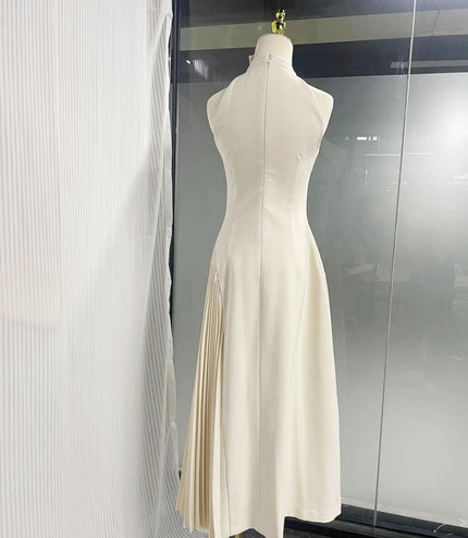 Chic Ruffled Longline Dress - Ivory