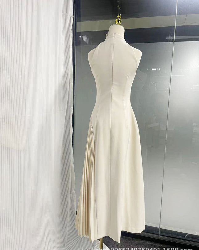 Chic Ruffled Longline Dress - Ivory