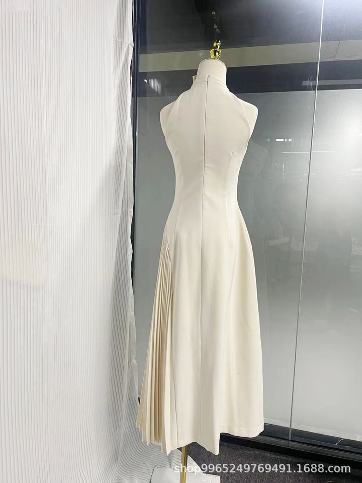 Chic Ruffled Longline Dress - Ivory