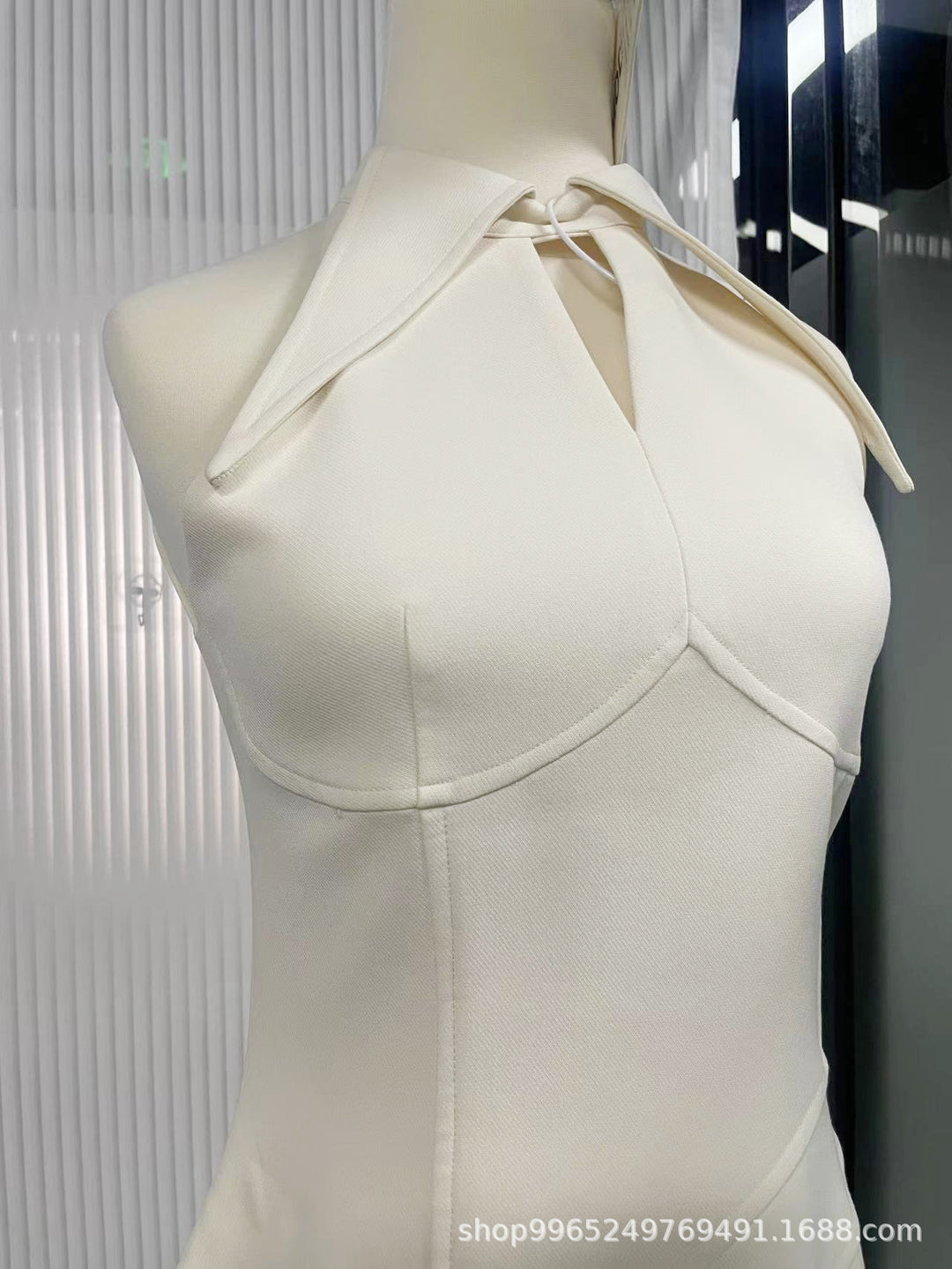 Chic Ruffled Longline Dress - Ivory