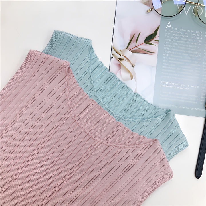 Pink Sleeveless Vertical Striped Dress