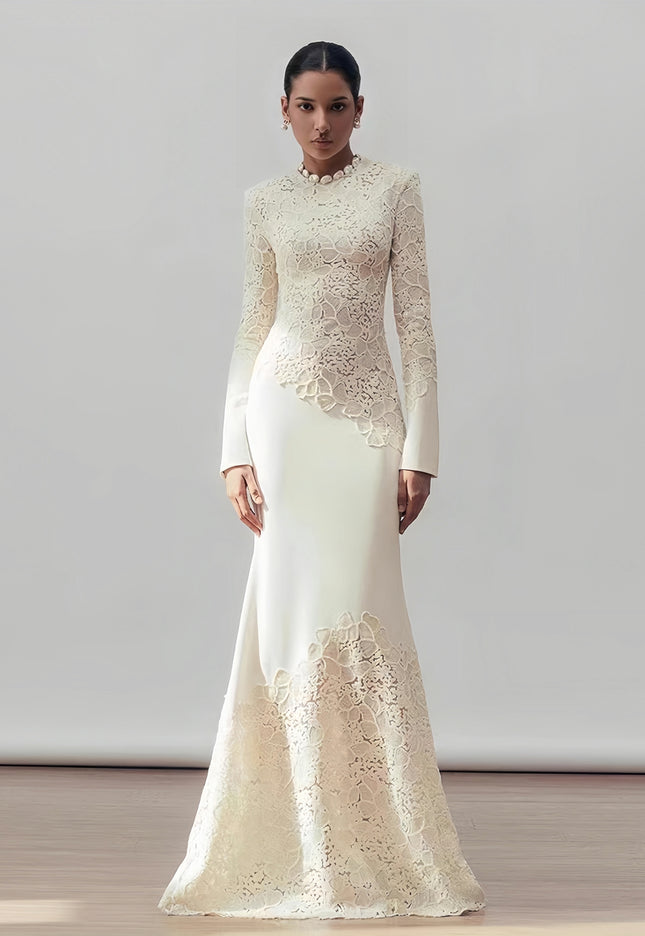 Elegant Lace Fishtail Dress