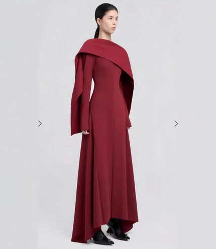 Elegant Shawl Red Dress & Long Middle Eastern Gowns