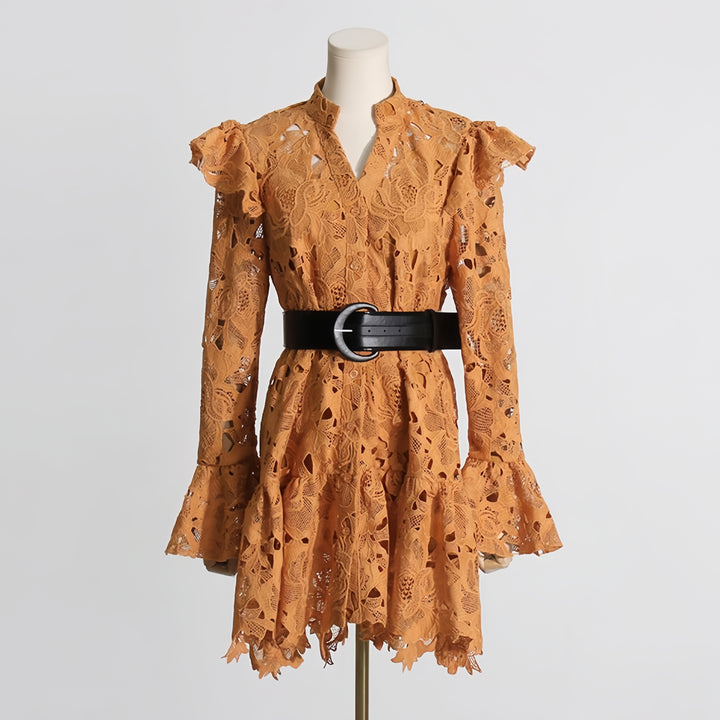 Green Lace Hollow Out Women's Dresses