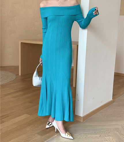 Robe plissée rose sans bretelles à manches longues