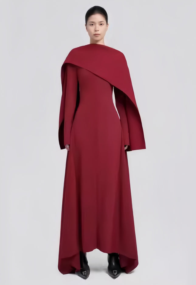 Elegant Shawl Red Dress & Long Middle Eastern Gowns