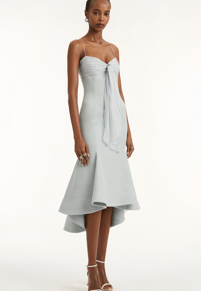 Light Blue Spaghetti Strap Knot Dress