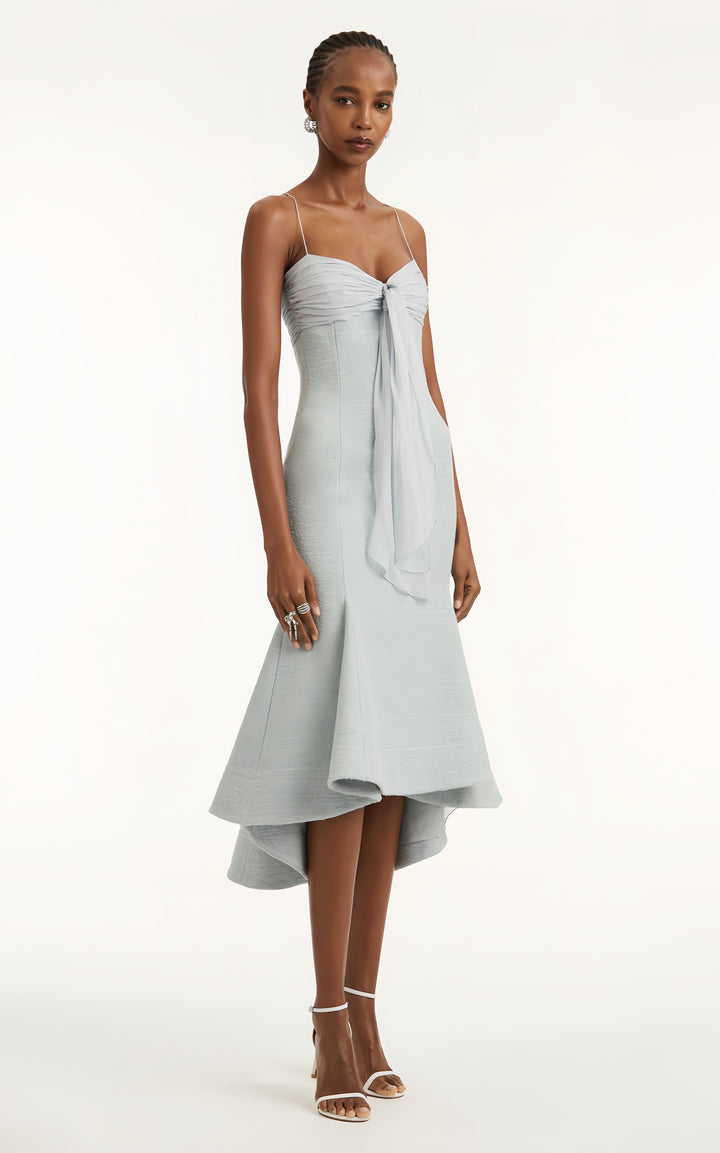 Light Blue Spaghetti Strap Knot Dress