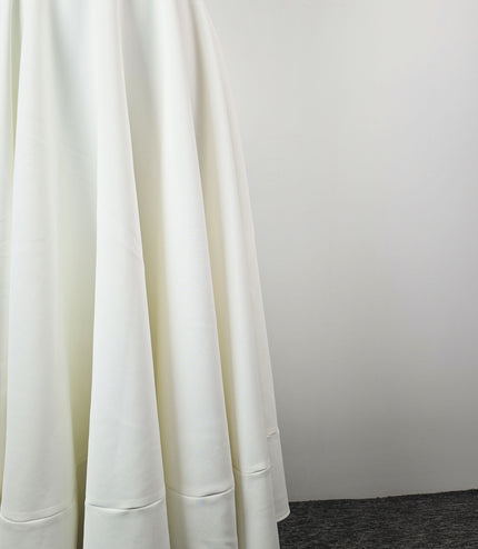 Off Shoulder Crepe High-Low Dress - White